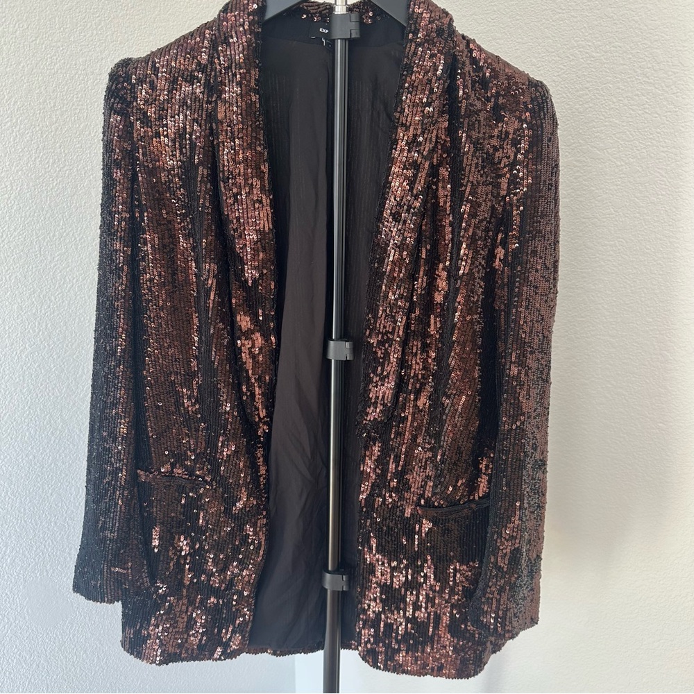 Express‎ Brown Sequined Blazer Small